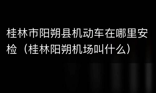 桂林市阳朔县机动车在哪里安检（桂林阳朔机场叫什么）