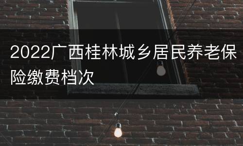2022广西桂林城乡居民养老保险缴费档次