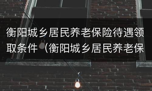 衡阳城乡居民养老保险待遇领取条件（衡阳城乡居民养老保险待遇领取条件最新）