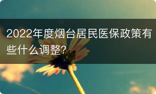 2022年度烟台居民医保政策有些什么调整？