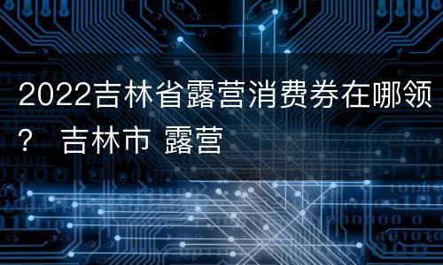 2022吉林省露营消费券在哪领？ 吉林市 露营