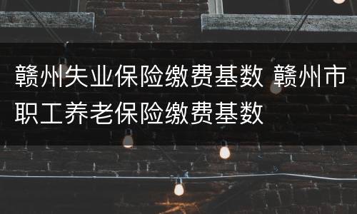 赣州失业保险缴费基数 赣州市职工养老保险缴费基数
