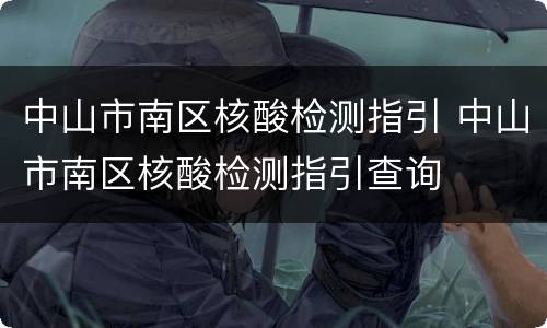 中山市南区核酸检测指引 中山市南区核酸检测指引查询
