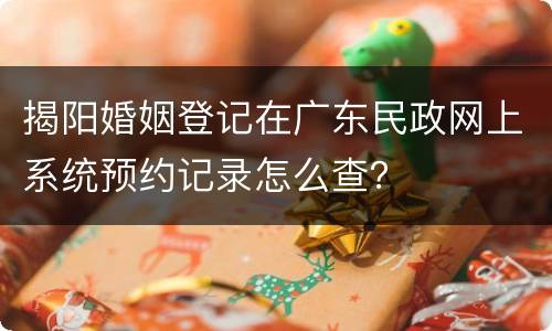 揭阳婚姻登记在广东民政网上系统预约记录怎么查？