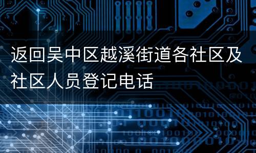返回吴中区越溪街道各社区及社区人员登记电话