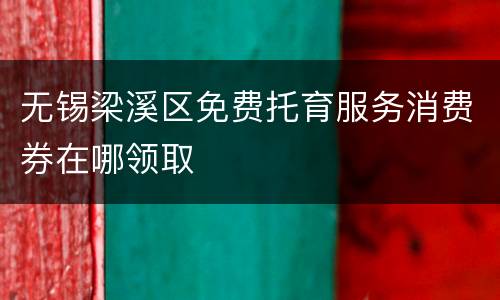 无锡梁溪区免费托育服务消费券在哪领取