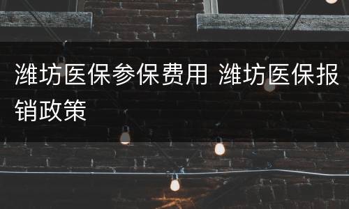 潍坊医保参保费用 潍坊医保报销政策