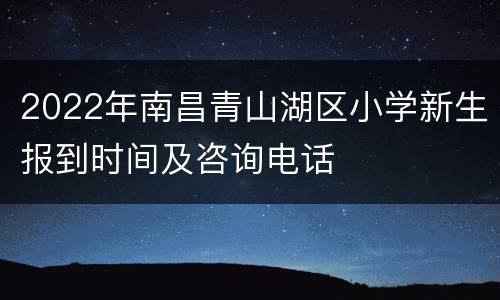 2022年南昌青山湖区小学新生报到时间及咨询电话