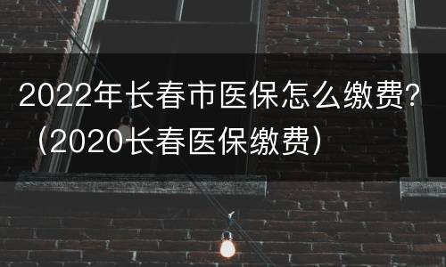 2022年长春市医保怎么缴费？（2020长春医保缴费）