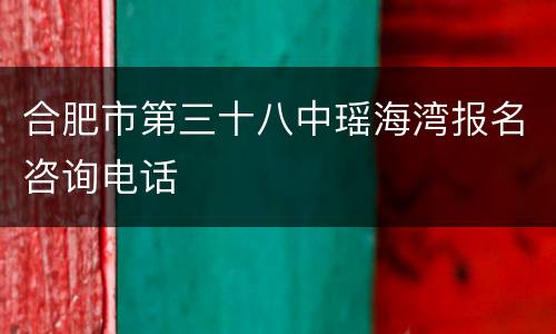 合肥市第三十八中瑶海湾报名咨询电话