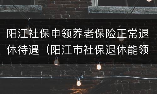 阳江社保申领养老保险正常退休待遇（阳江市社保退休能领多少钱）
