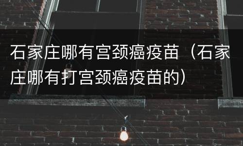 石家庄哪有宫颈癌疫苗（石家庄哪有打宫颈癌疫苗的）