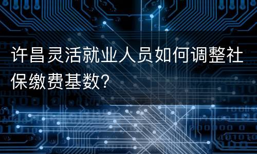 许昌灵活就业人员如何调整社保缴费基数?