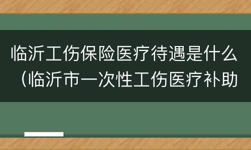 临沂工伤保险医疗待遇是什么（临沂市一次性工伤医疗补助金）
