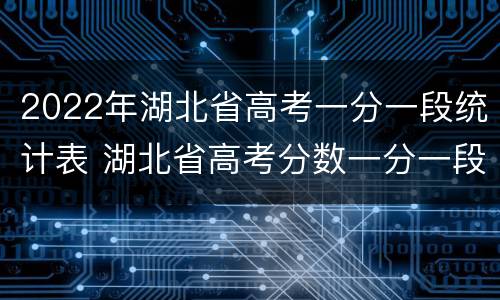 2022年湖北省高考一分一段统计表 湖北省高考分数一分一段表2020