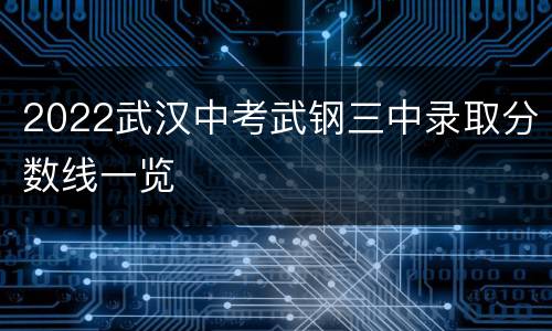 2022武汉中考武钢三中录取分数线一览