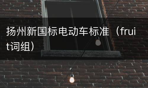 扬州新国标电动车标准（fruit词组）