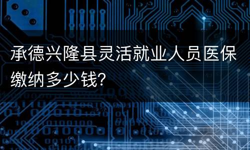 承德兴隆县灵活就业人员医保缴纳多少钱？