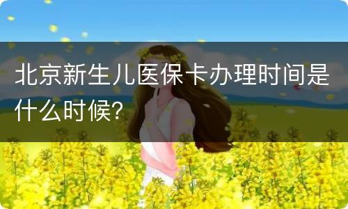 北京新生儿医保卡办理时间是什么时候？