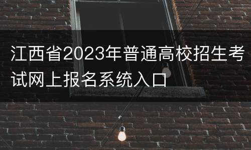 江西省2023年普通高校招生考试网上报名系统入口
