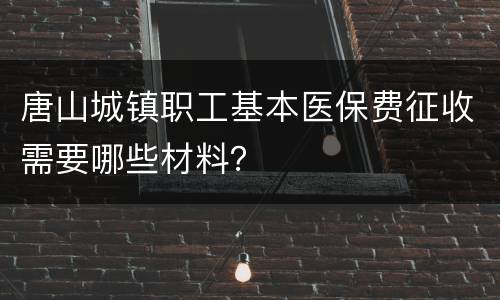 唐山城镇职工基本医保费征收需要哪些材料？