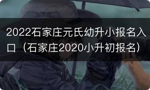 2022石家庄元氏幼升小报名入口（石家庄2020小升初报名）