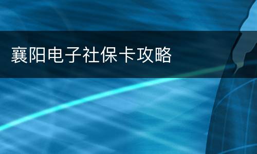 襄阳电子社保卡攻略