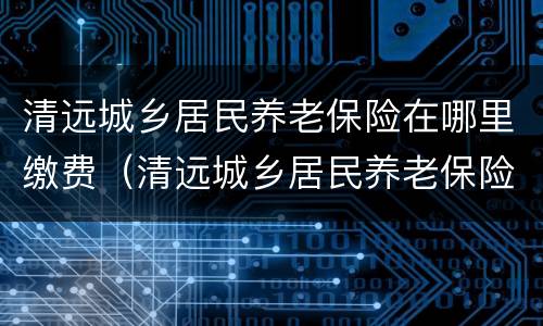 清远城乡居民养老保险在哪里缴费（清远城乡居民养老保险缴费时间）