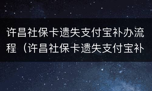 许昌社保卡遗失支付宝补办流程（许昌社保卡遗失支付宝补办流程图）