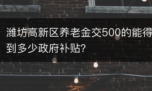 潍坊高新区养老金交500的能得到多少政府补贴？