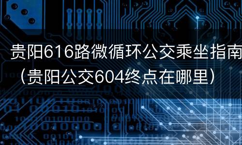 贵阳616路微循环公交乘坐指南（贵阳公交604终点在哪里）