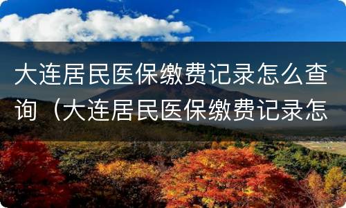 大连居民医保缴费记录怎么查询（大连居民医保缴费记录怎么查询不了）