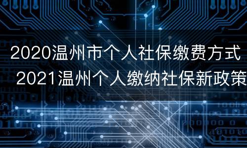 2020温州市个人社保缴费方式 2021温州个人缴纳社保新政策