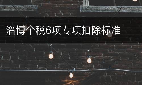 淄博个税6项专项扣除标准