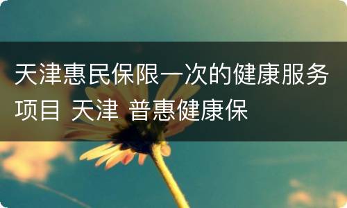 天津惠民保限一次的健康服务项目 天津 普惠健康保