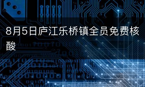 8月5日庐江乐桥镇全员免费核酸