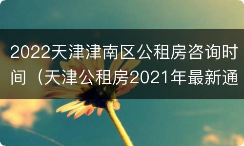 2022天津津南区公租房咨询时间（天津公租房2021年最新通知）
