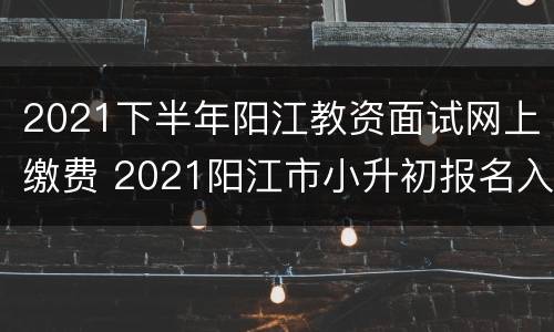 2021下半年阳江教资面试网上缴费 2021阳江市小升初报名入口