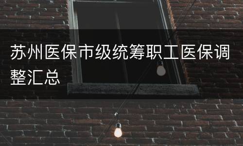 苏州医保市级统筹职工医保调整汇总