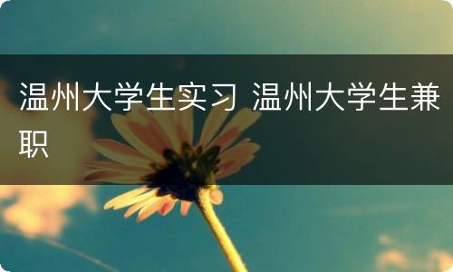 温州大学生实习 温州大学生兼职