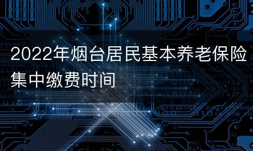 2022年烟台居民基本养老保险集中缴费时间