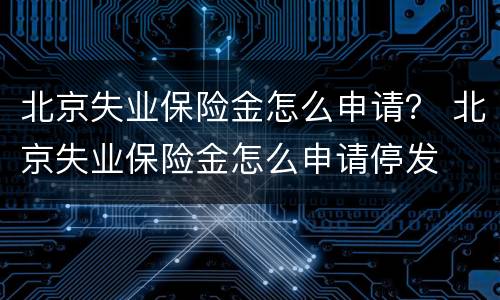 北京失业保险金怎么申请？ 北京失业保险金怎么申请停发