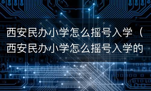 西安民办小学怎么摇号入学（西安民办小学怎么摇号入学的）