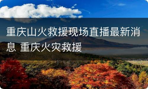 重庆山火救援现场直播最新消息 重庆火灾救援