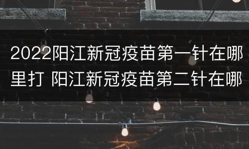 2022阳江新冠疫苗第一针在哪里打 阳江新冠疫苗第二针在哪里打