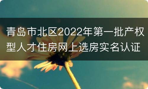 青岛市北区2022年第一批产权型人才住房网上选房实名认证要求