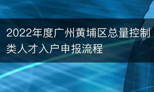2022年度广州黄埔区总量控制类人才入户申报流程