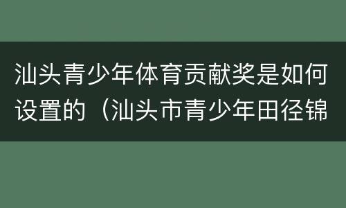 汕头青少年体育贡献奖是如何设置的（汕头市青少年田径锦标赛）