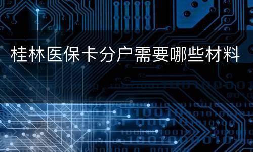 桂林医保卡分户需要哪些材料