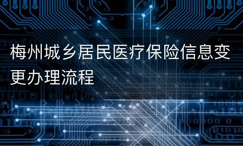 梅州城乡居民医疗保险信息变更办理流程